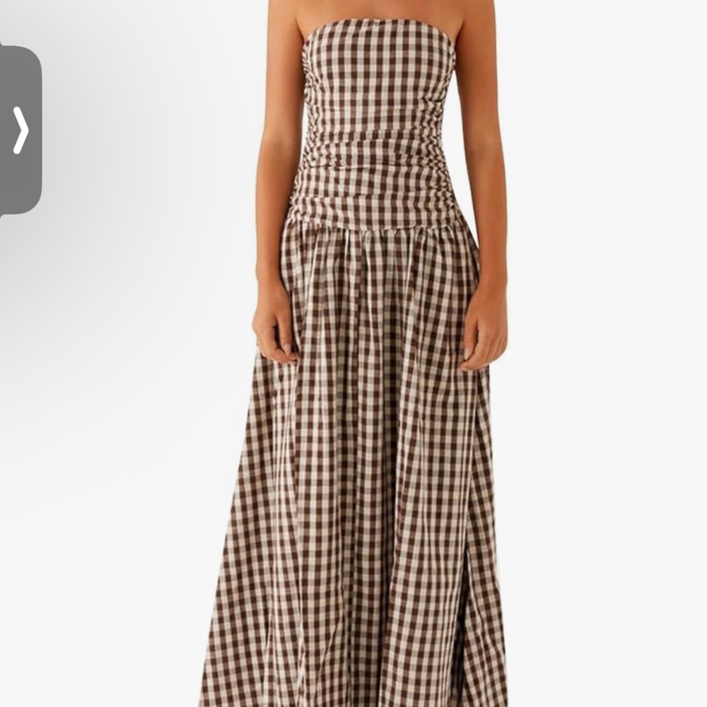 Gingham strapless dress - Picture 3 of 3